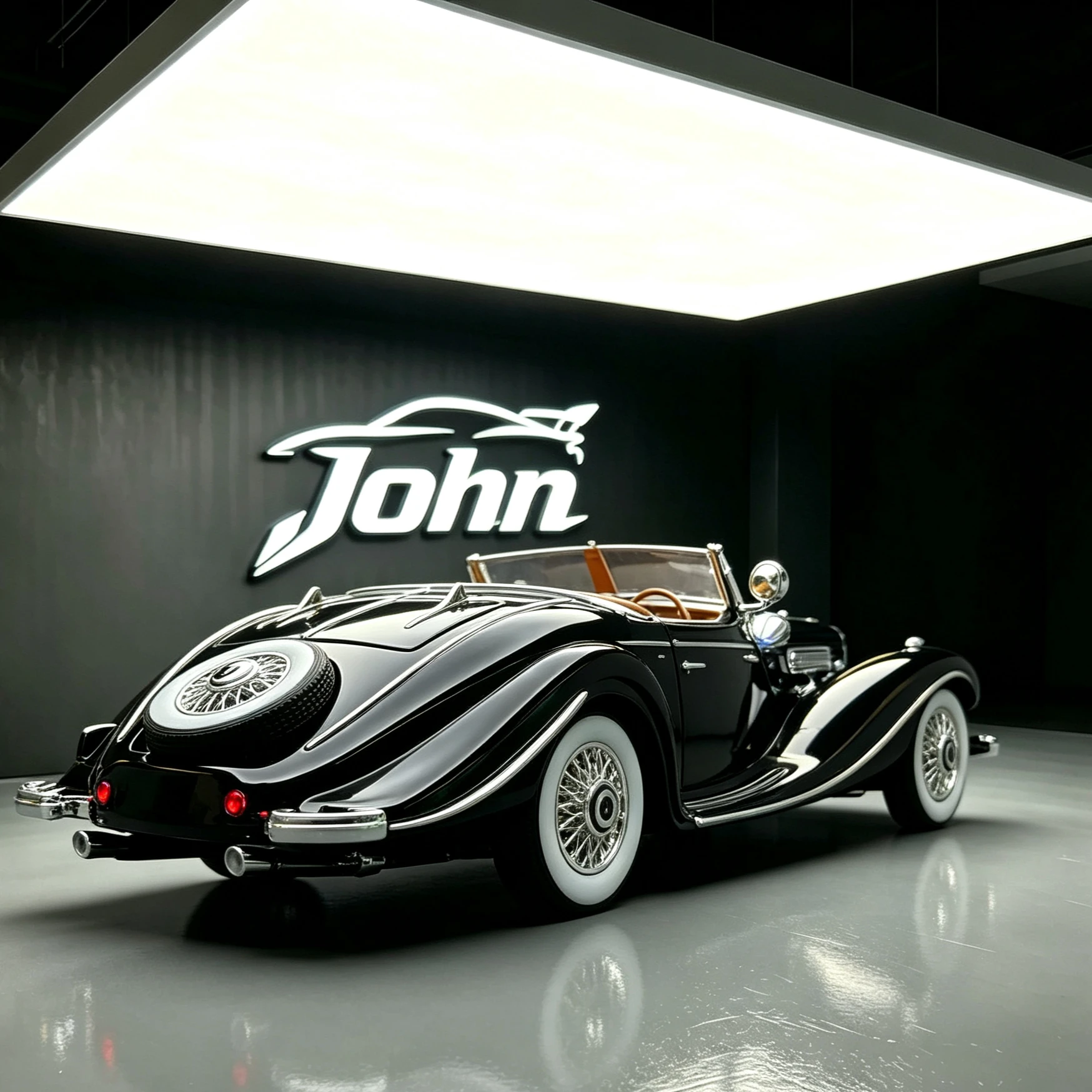 1:24 500K Vintage Alloy Diecast Car Model, Pull Back Toy with Light & Sound, Drop Resistant Collectible Gift for CAR FANS N