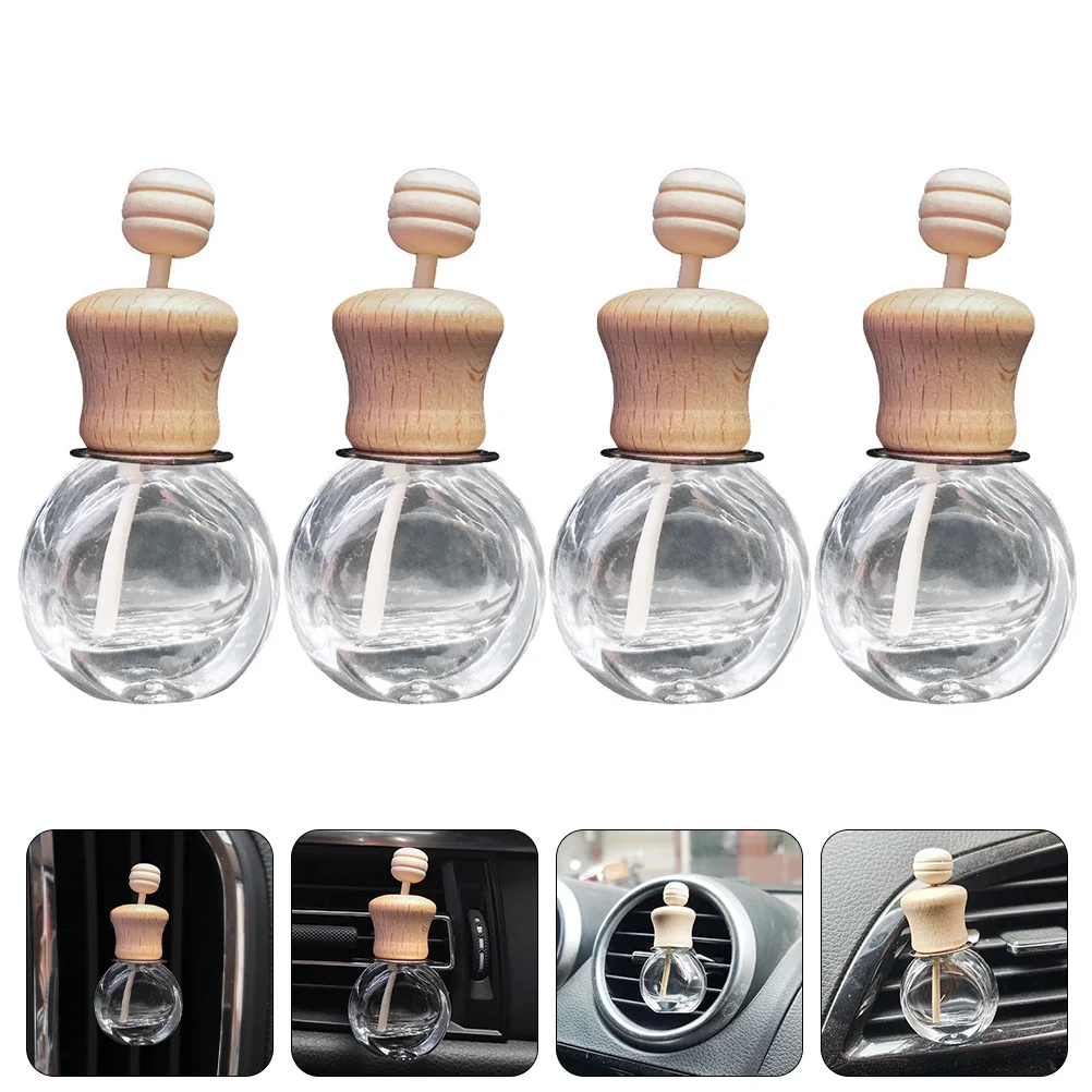 4 Pcs Perfume Bottle Automotive Air Fresheners Vent Clips Car Bottles Fragrance Diffuser Glass Clamps