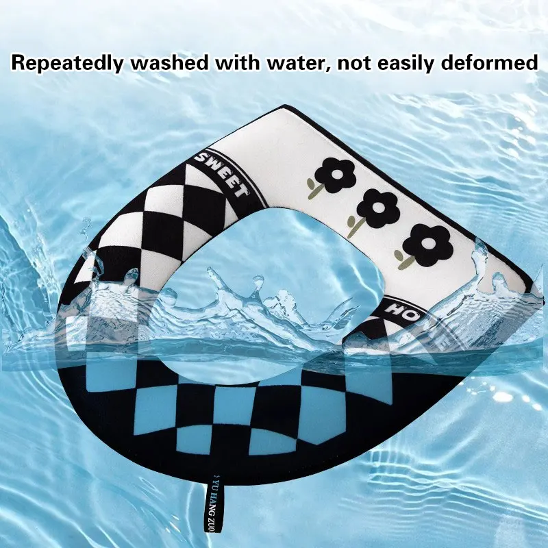 غطاء مقعد المرحاض للحمام، وسادة قطيفة ناعمة للشتاء الدافئ، قابلة للغسل، وسادة مقعد المرحاض، غطاء دافئ