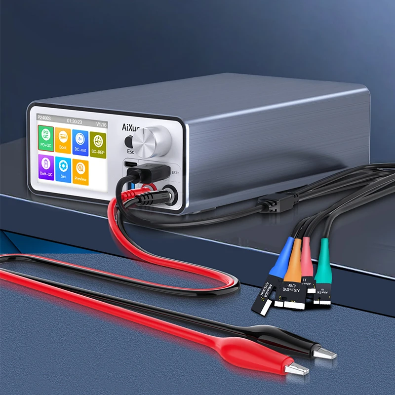 AIXUN P2408S Intelligent Stabilized Power Supply with DC Power Supply Test Cable For Mobile Phone Repair Short Circuit Detector