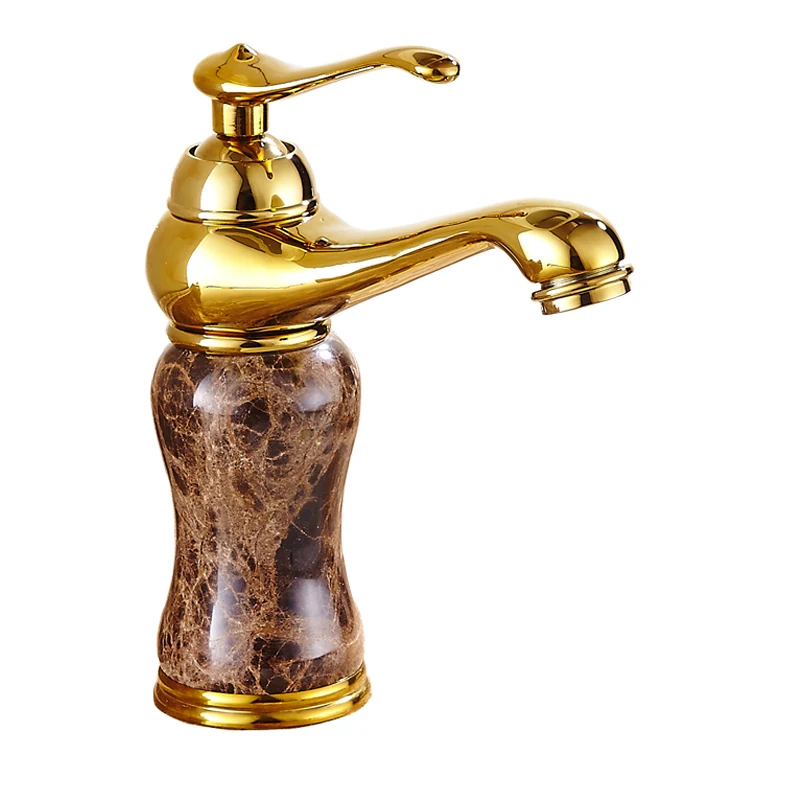 Rose Gold Bathroom Taps Decorating Faucet Single Handle Sink Basin Faucet Bathroom Luxurious Jade Water Mixer Taps