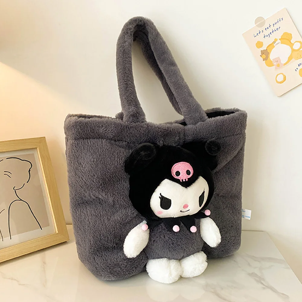 Sanrio Anime Plüsch Handtaschen niedlichen Cartoon Umhängetaschen Plüsch Puppe Einkaufstaschen Kinder Schulranzen Kawaii Damenmode Rucksäcke