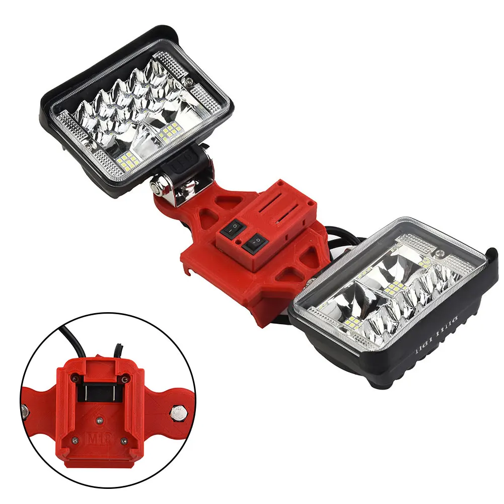 1x Wireless LED Work Lights For/XC Batteries 18V20V (5600LM) 2 Head-W/USB Camping Trips RV Trips Parties Camping Lamp