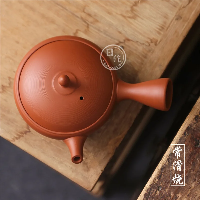 Japanese Original Imported Changsha Burning Side Handle Teapot Yulong Kiln Meiyuan Erlang Cinnabar Sand Fine Thousand Section Ur