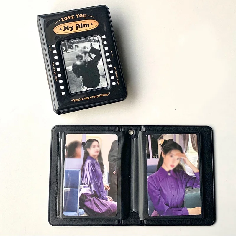 Soporte Retro Para sesión fotográfica, carpeta Kpop negra de 3 pulgadas, álbum de búsqueda de estrellas, funda para fotos de Idol, organizador de papelería, libro de colección YZL7