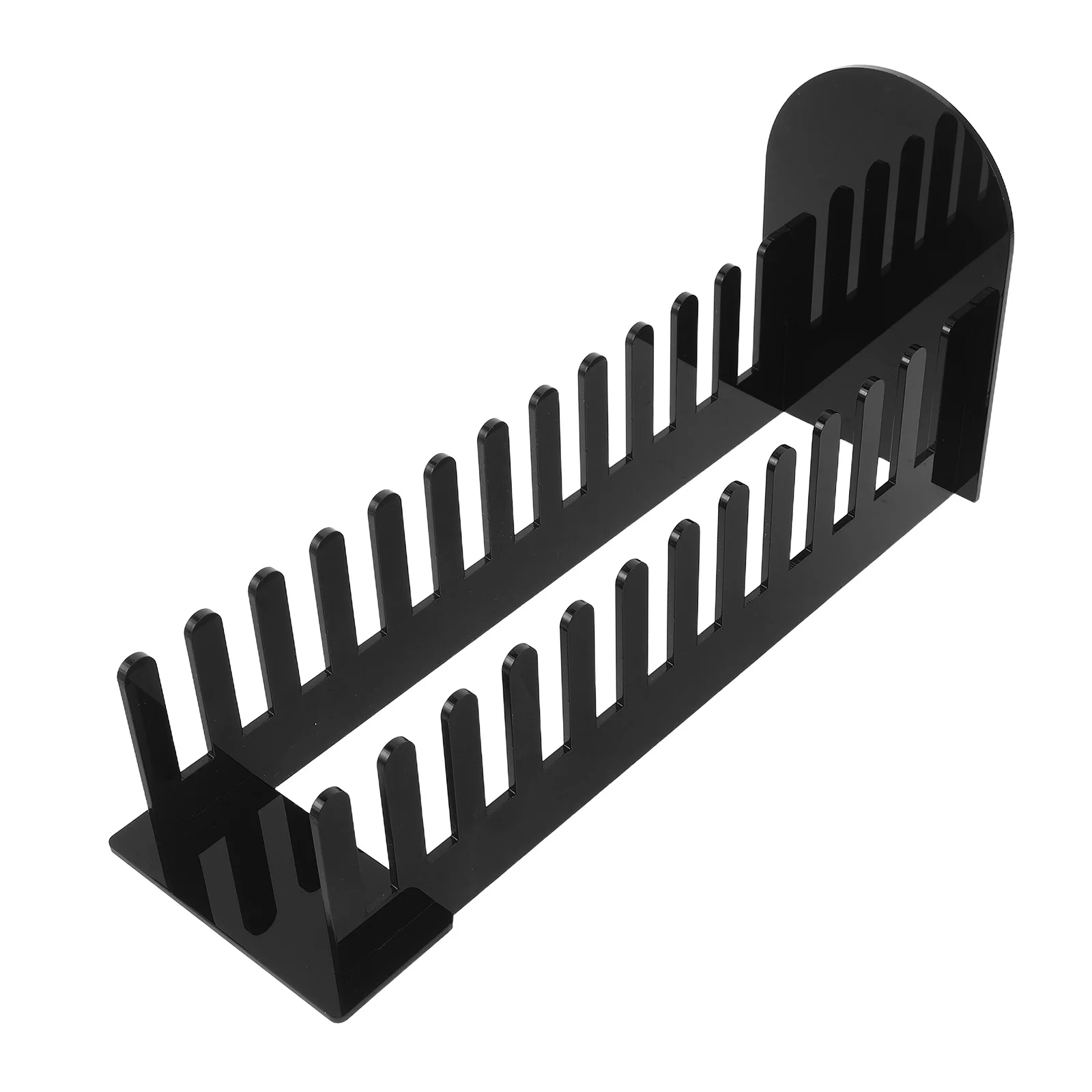 Greeting Card Display Rack Black Acrylic Desktop Organizer for Business Cards Photo Postcards Retail Office Stand