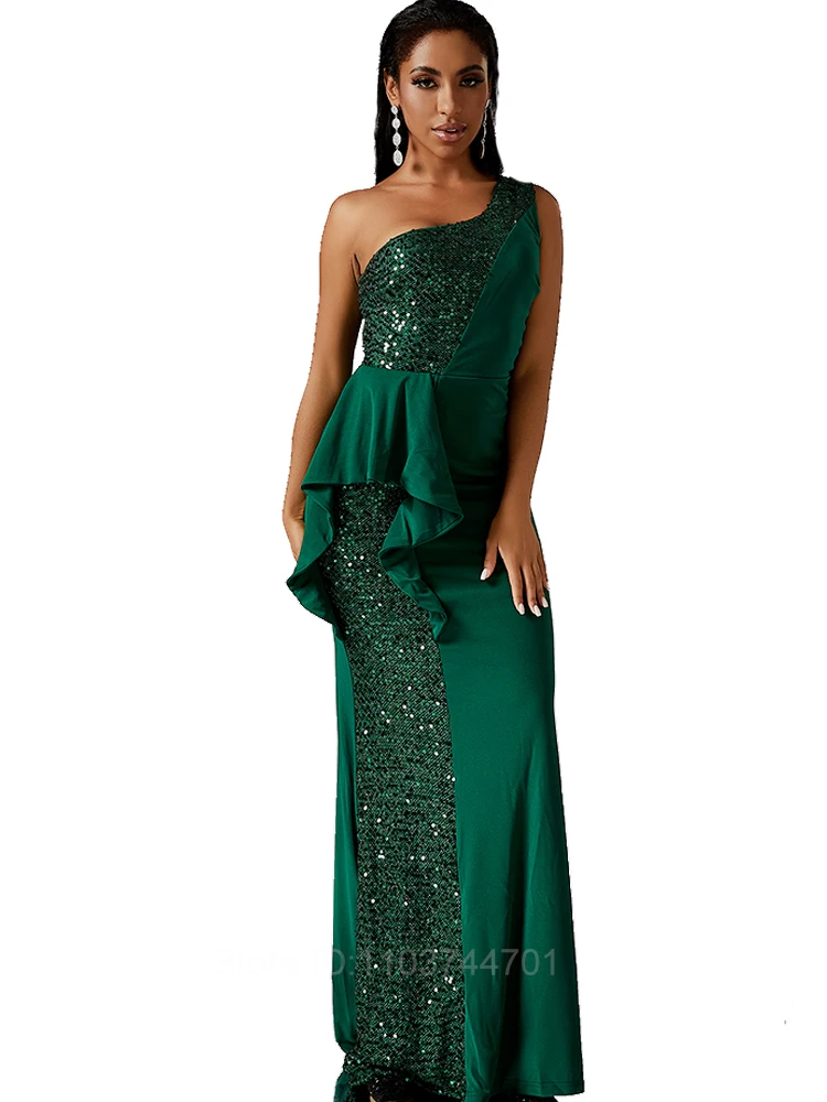 Spaghetti Strap Rhinestone Green Bridesmaid Dresses Split Side Sexy Backless Women Wedding Party Gown 2024 Vestidos Largos