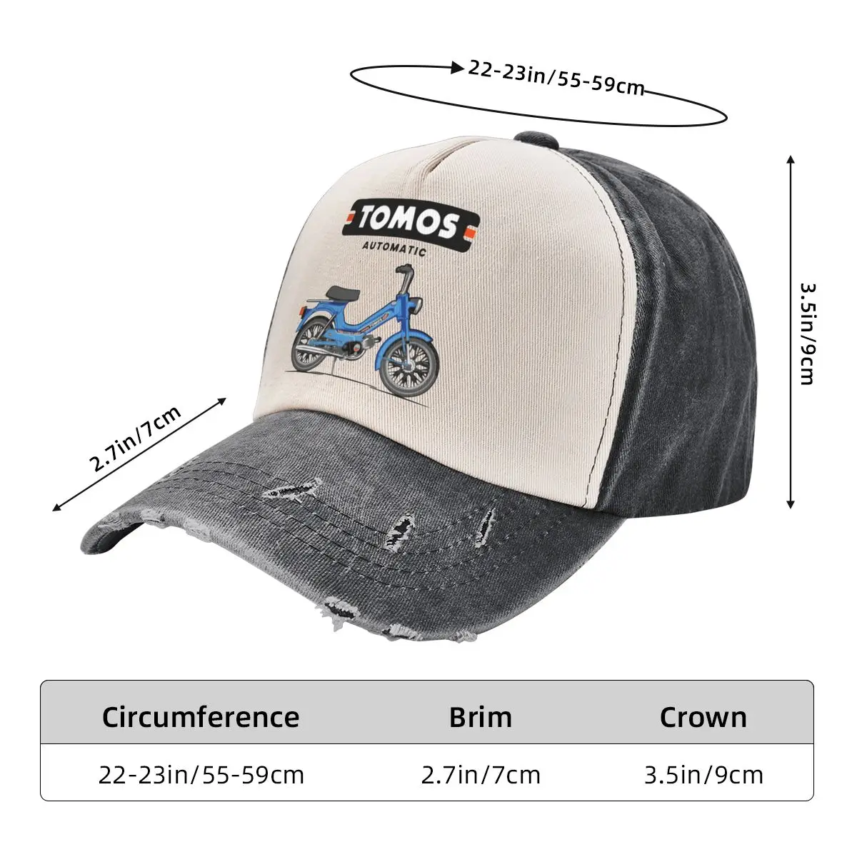 Tomos Moped Baseball Cap Truck Hats Solid Visor Caps