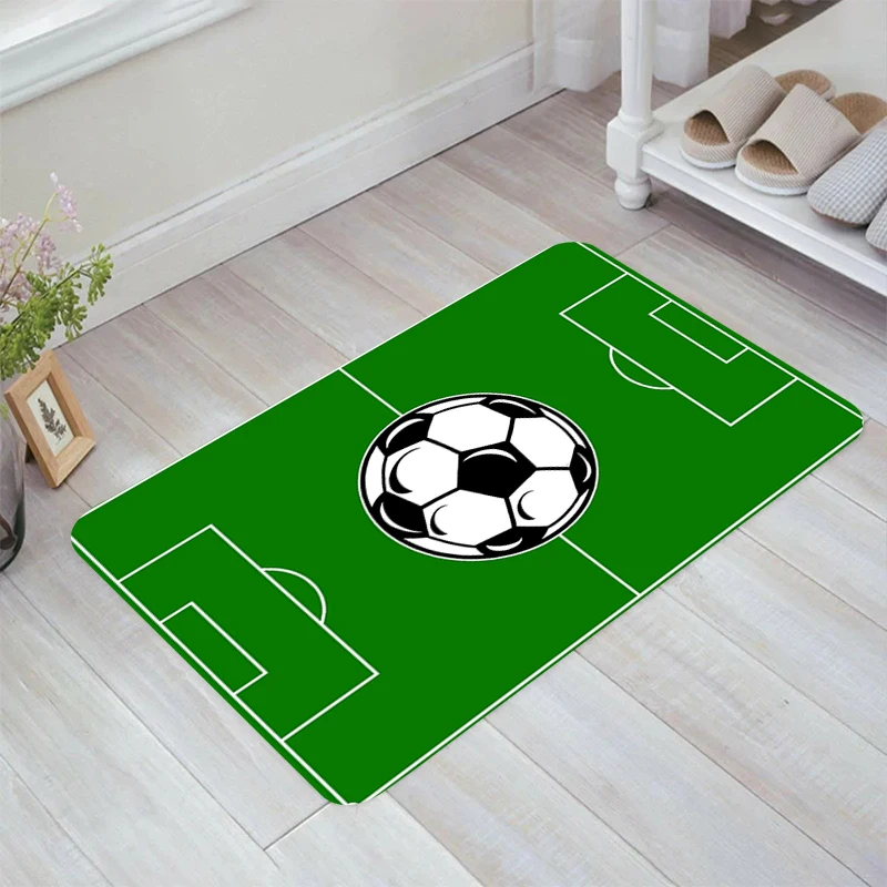 Football Field Plan Floor Mat Aesthetic Room Decoration Carpets Kitchen Rug Carpet Entrance of House Rugs Home Balcony Foot Door