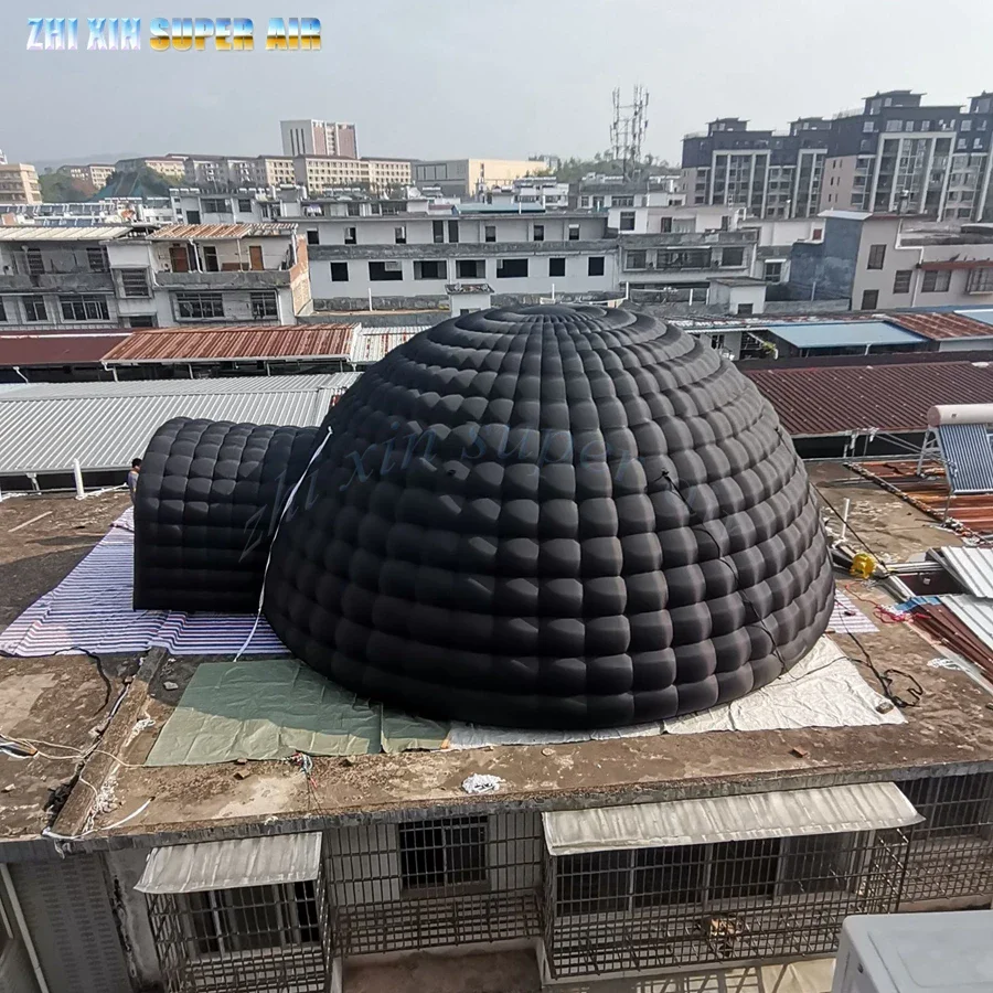 Hot sale custom black outdoor inflatable dome tent inflatable igloo  with door for events or adverting