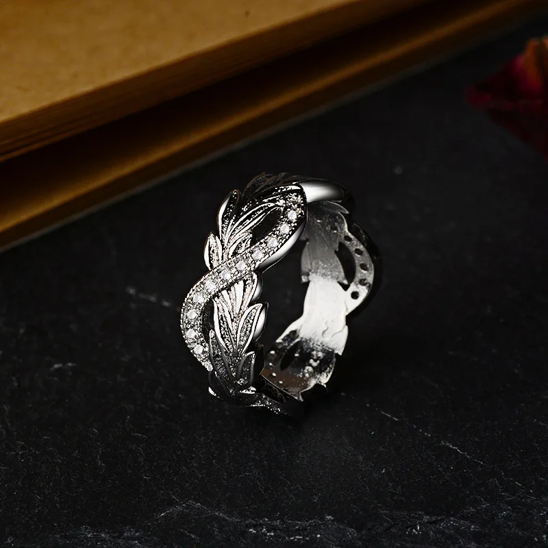 S925 Silver Hot Sale New Creative Cocktail Diamond Rice Ear Vine Ring, Women's Jewelry