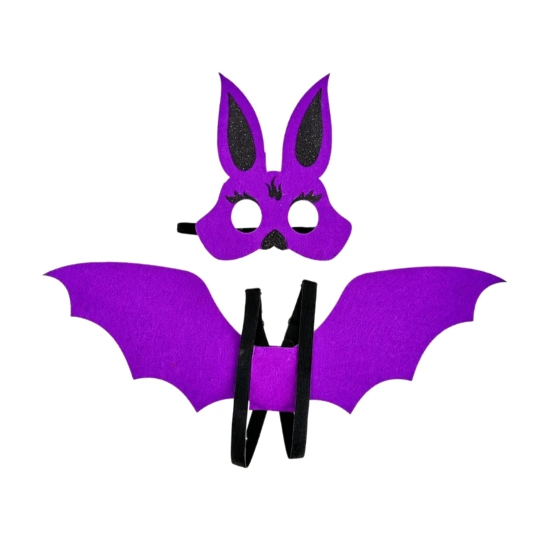 Costume d'aile chauve-souris avec masque chauve-souris, accessoires costume chauve-souris d'Halloween pour enfants