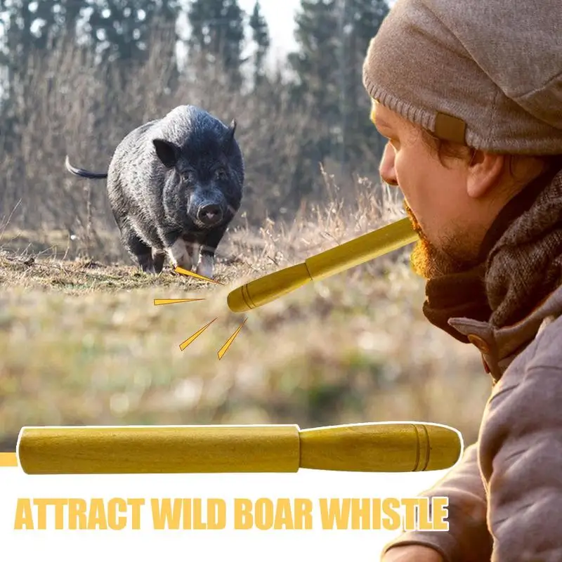 أداة مكالمات الخنزير البري الخشبية لصيد الخنازير البرية صافرة جذب المحمولة تقليد الصوت أداة دعوة الخنازير للرجال والنساء البالغين