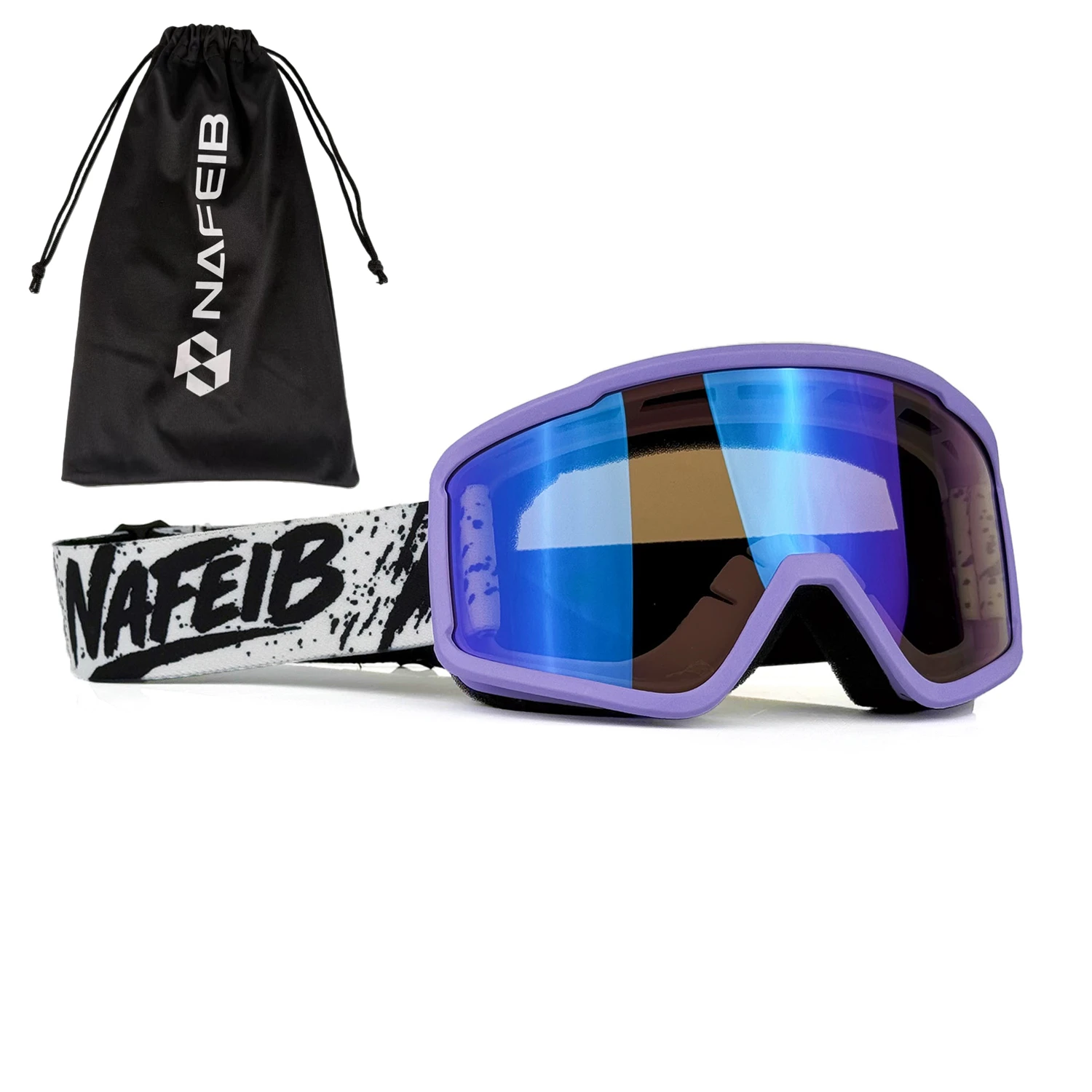 

NAFEIB MX Goggles with Wide Vision Adjustable Strap Motocross Eyewear for Dirt Bike, ATV, Off-Road Motorcycle Riding