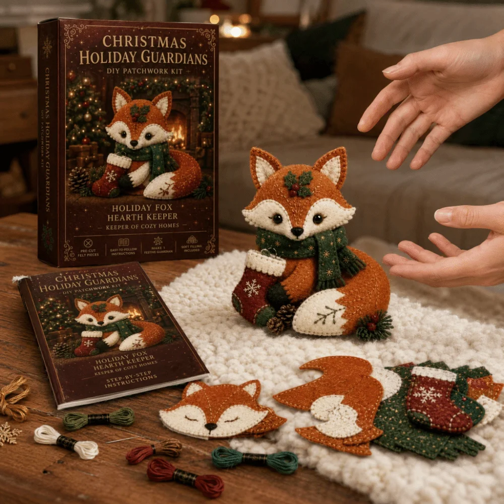 Felt Fabric Christmas DIY Patchwork Kit Pre-Cut Hand Sewing Felt Animal Craft Set Creative Beginner Friendly