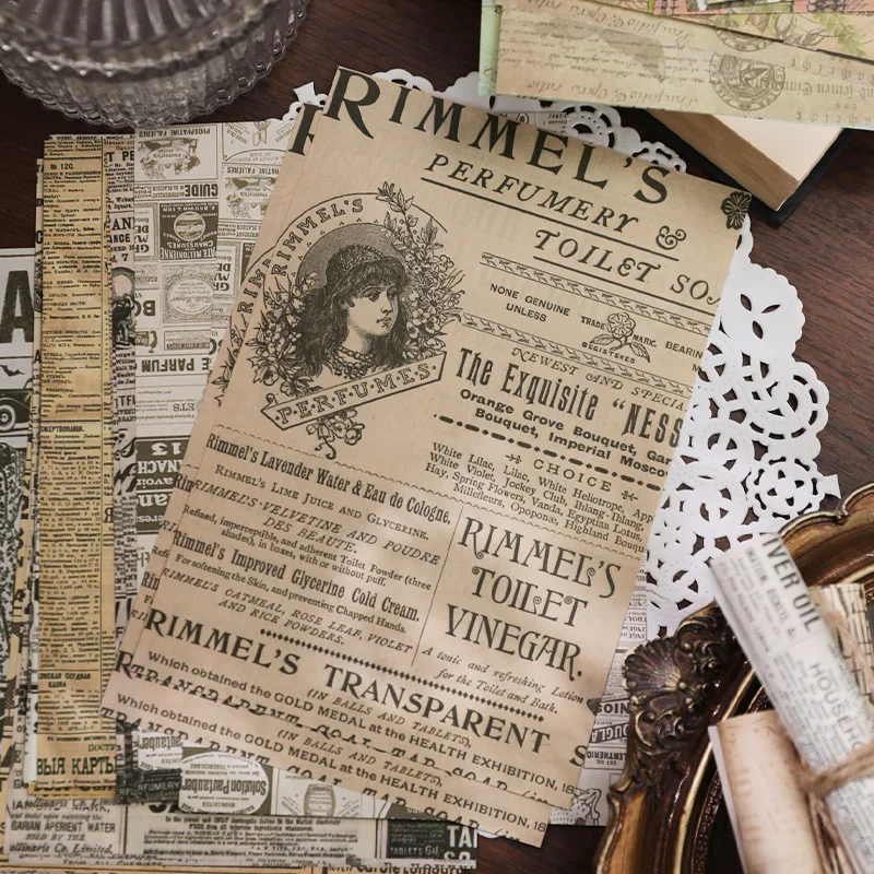 30 Sheets Vintage art notebook message decorative backing paper Planner handmade DIY Diary Scrapbooking craft paper