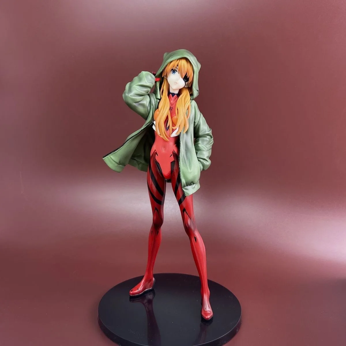 Neon Genesis Evangelion Asuka Langley Soryu Green Coat Anime Figure Pvc Dolls Double-Headed Statue EVA Collectible Toys view 2