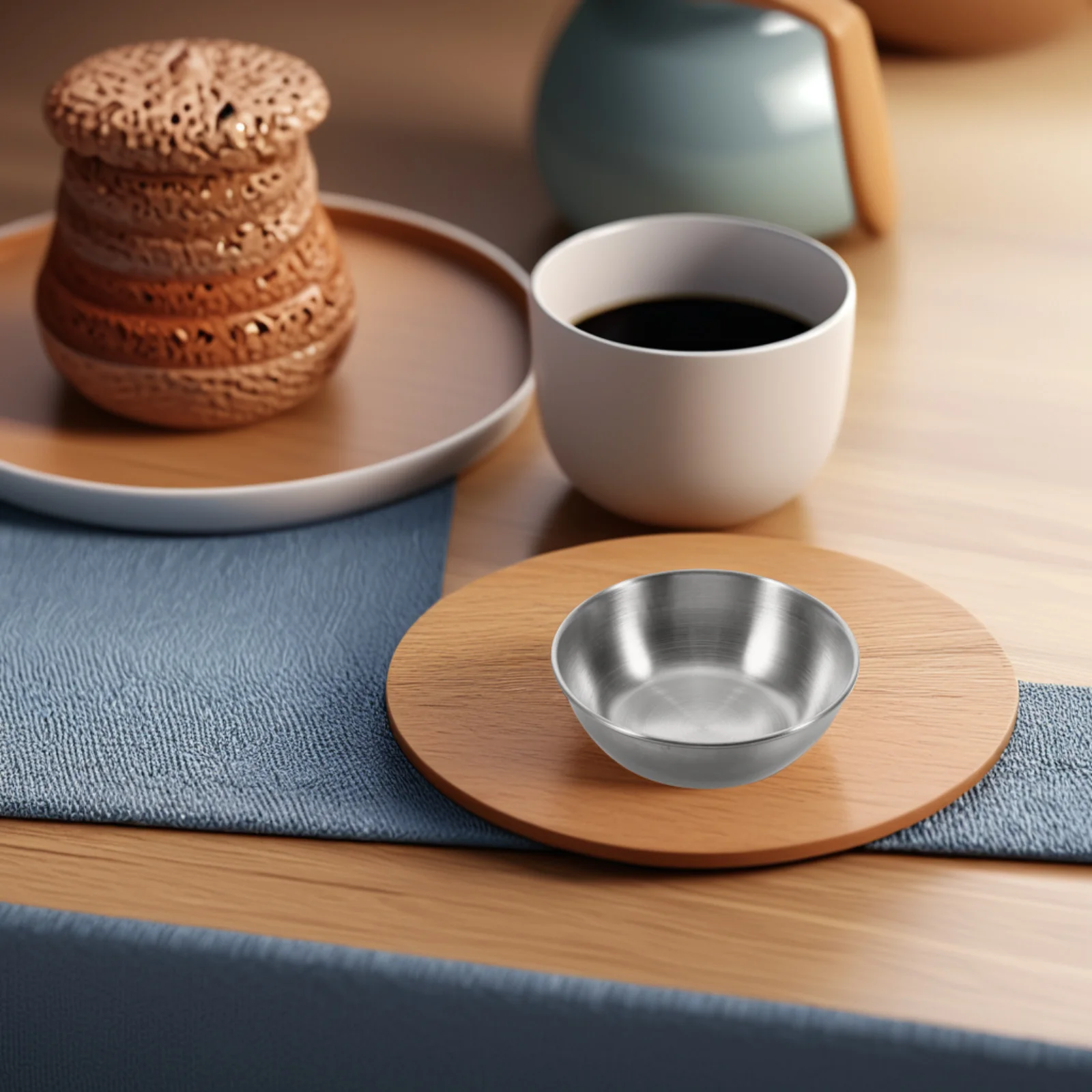 

6pcs Stainless Steel Small Bowls Round Mini Sauce Dishes For Sushi Dipping Condiments Seasoning Prep Appetizer Plates Reusable