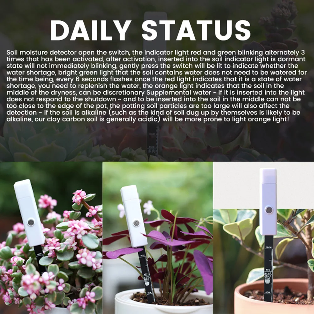 جديد التربة تستر مقياس الرطوبة 3 ألوان مؤشر ضوء الذكية التحقيق النبات المياه متر التربة الاستشعار لحديقة الحديقة أصائص زرع #3