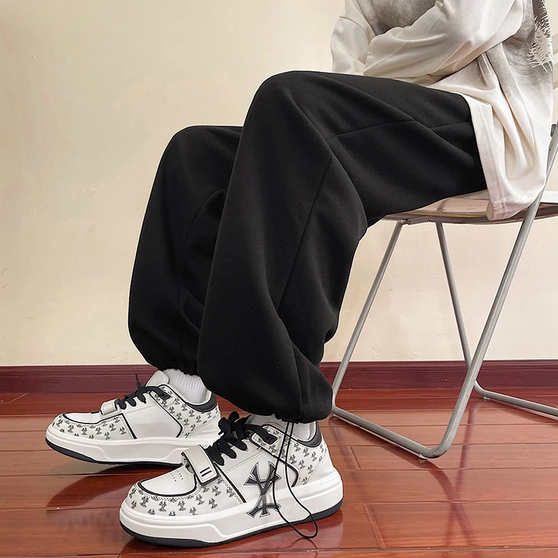 

Straight Pants Men Loose Sporty Teenagers Temperament Leisure Minimalist Cozy Hipster Stylish Japanese Style Tender Unisex Ins