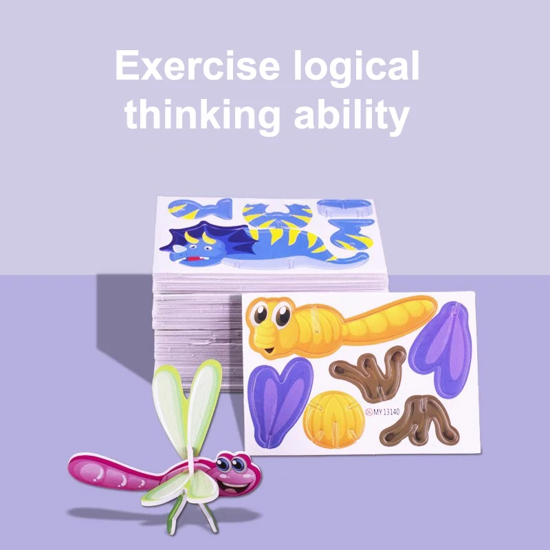 Puzzle en mousse d'animaux 3D, jouets éducatifs pour enfants, cadeau d'anniversaire pour invités, récompenses en classe, remplissage de cadeaux, 50 pièces/sac
