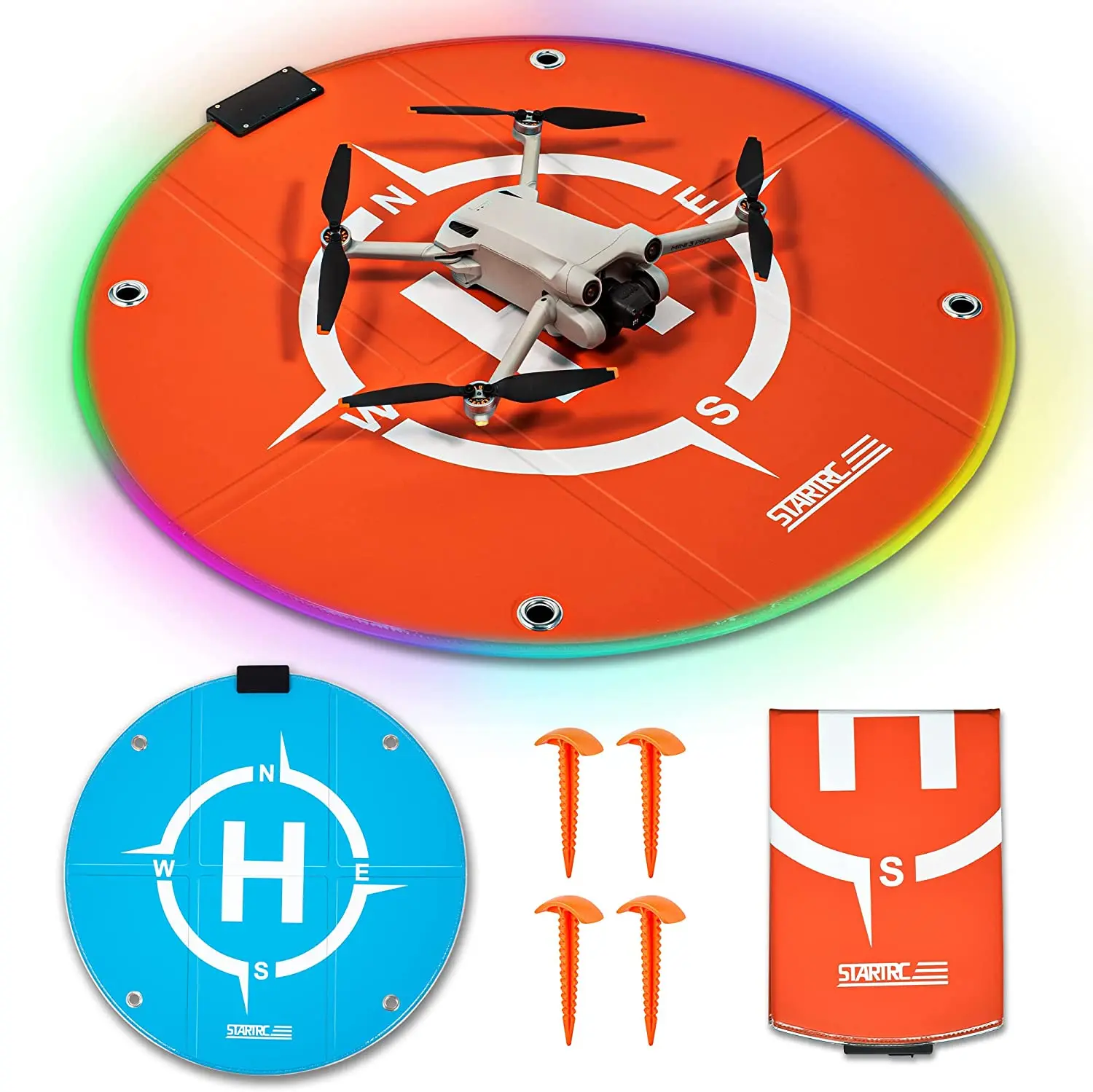 DJI MINI 2 SE Landing Pad LED Light Foldable 55cm Luminous Universal Helipad for DJI Avata/Mini 3 Pro/Mavic 3/Air 2S Accessories