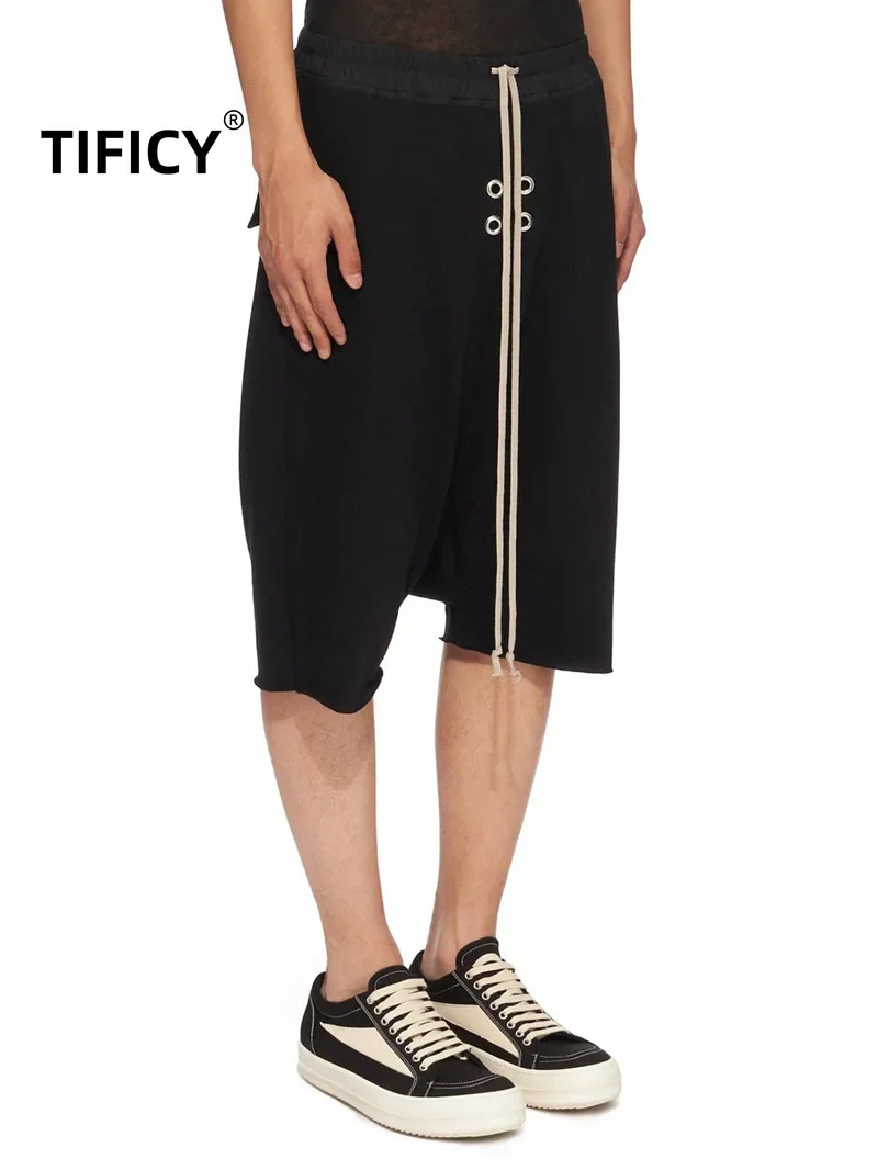 Summer High Street Shorts Dark Punched Chicken Eye Loose RO Hanging Crotch Five Part Pants Men's Casual Harem Pants