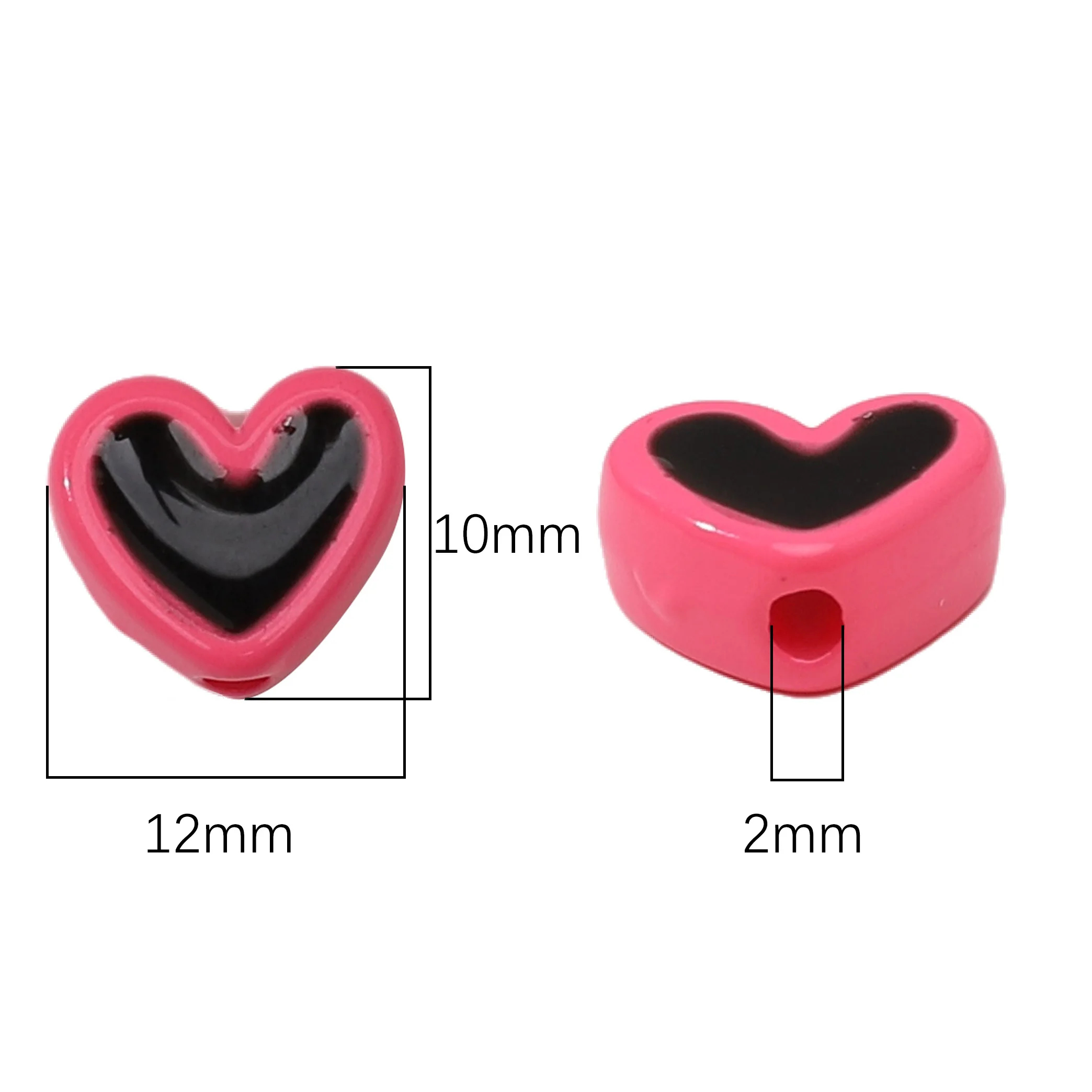 5/20pcs 8mm Acrylic Candy Color Love Heart Shape Loose Beads For Jewelry Making DIY Necklace Bracelet Pendant Handmade Material