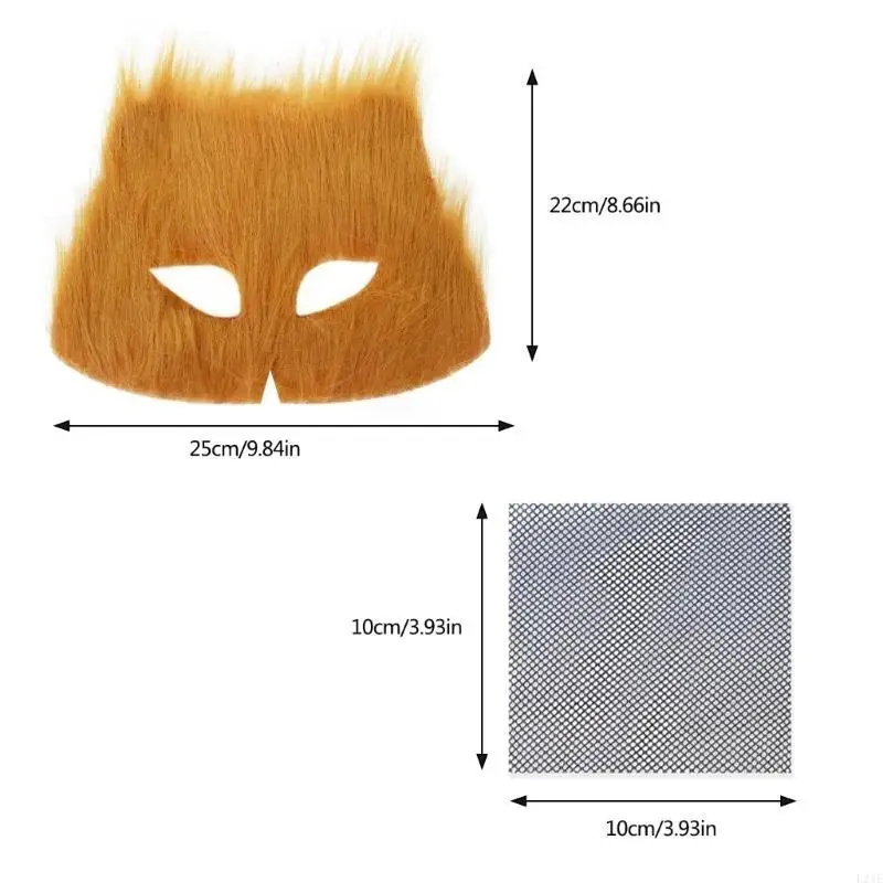 L21E Maschera non dipinta maschera gatti set maschere per tessuto peloso tessuto adesivo per bambini per adulti Halloween