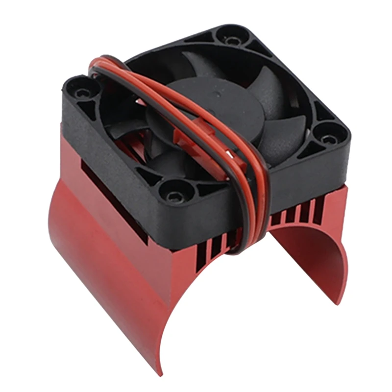 42mm Motor Cooling Fan Heat Sink for Traxxas 1/10 E-Maxx E-Revo Summit Arrma 1/8 Kraton Talion Typhon RC Car,Red