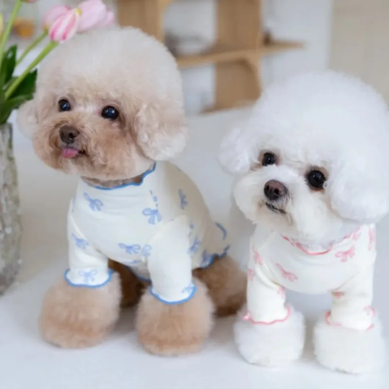 Fashion Pet Dog Clothes Winter Bow Bottom Shirt Pet Hoodie Teddy Coat Dog Pomerania Small Dogs Sweater Winter Puppy Clothes