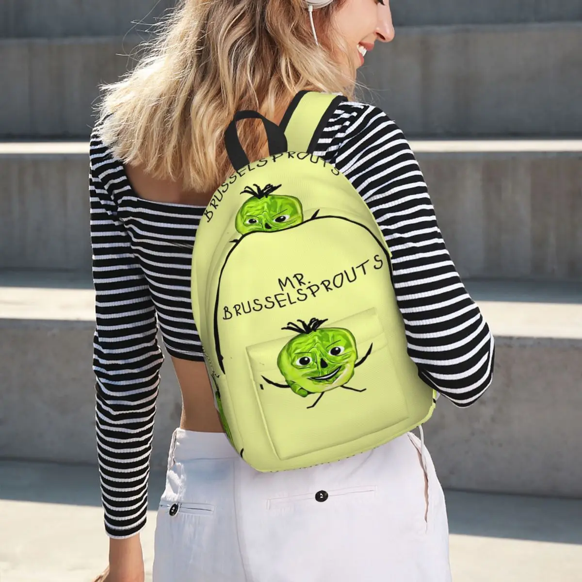 

Mr. Brusselsprouts Student Backpack School Bag Hiking Travel Daypack for Men Women Fashion Bookbag Shoulder Bags