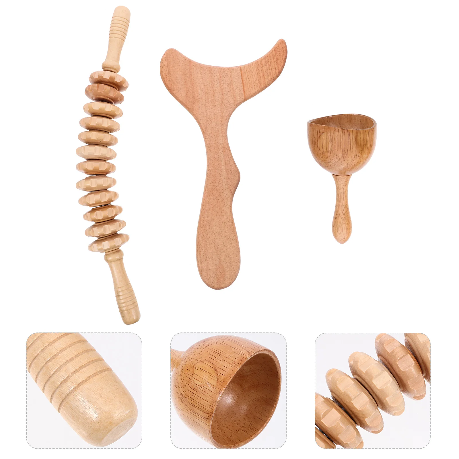 

1Set Wooden Body Massage Tool Small Compact Sculpting Board Portable Muscle Massager for Neck Shoulder Back Lymphatic Massager