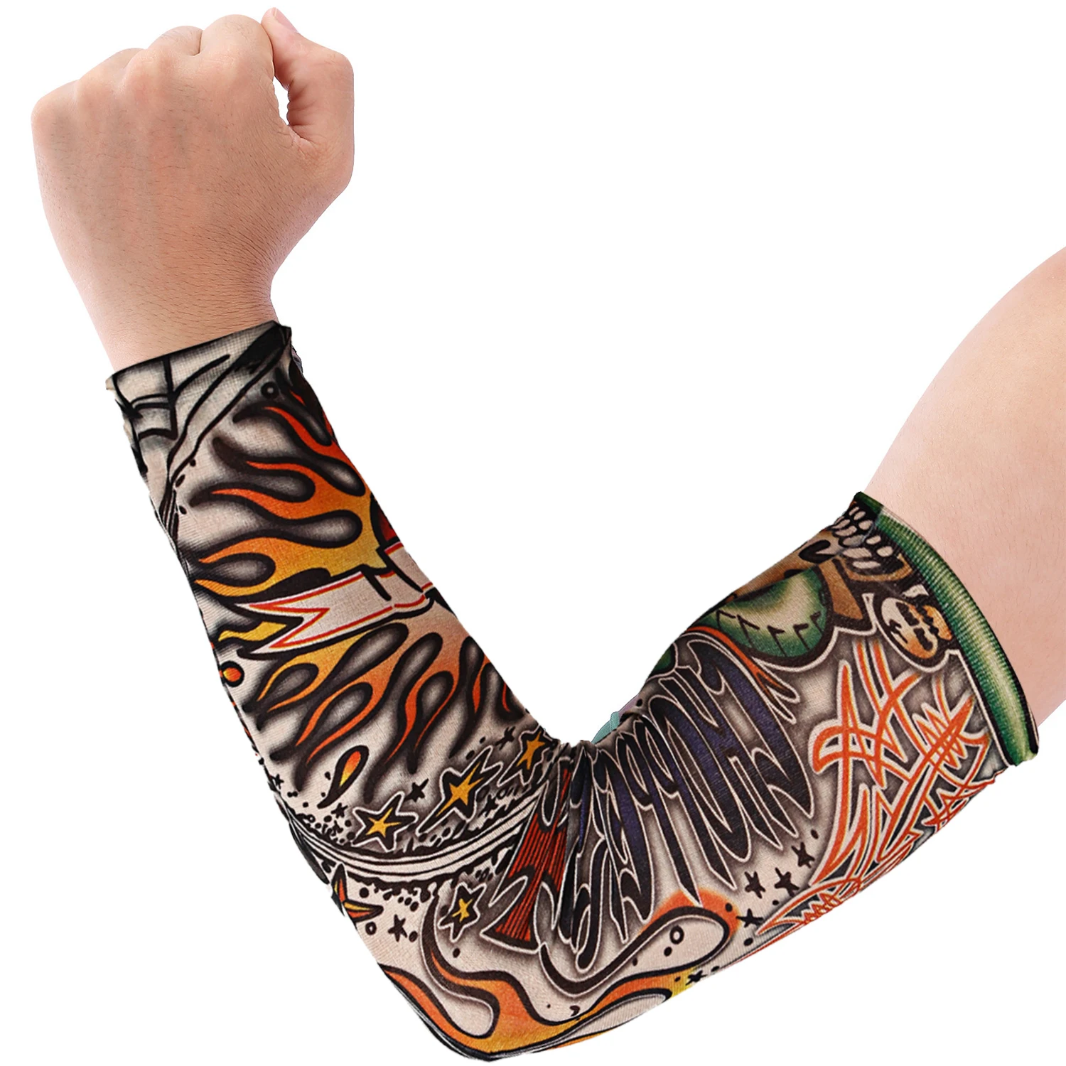 1 Pc Snel Droog Zomer Outdoor Rijden Bloem Arm Tattoo Mouw Sport Reizen Vissen Zonnebrandcrème Tattoo Mouw Arm Guard