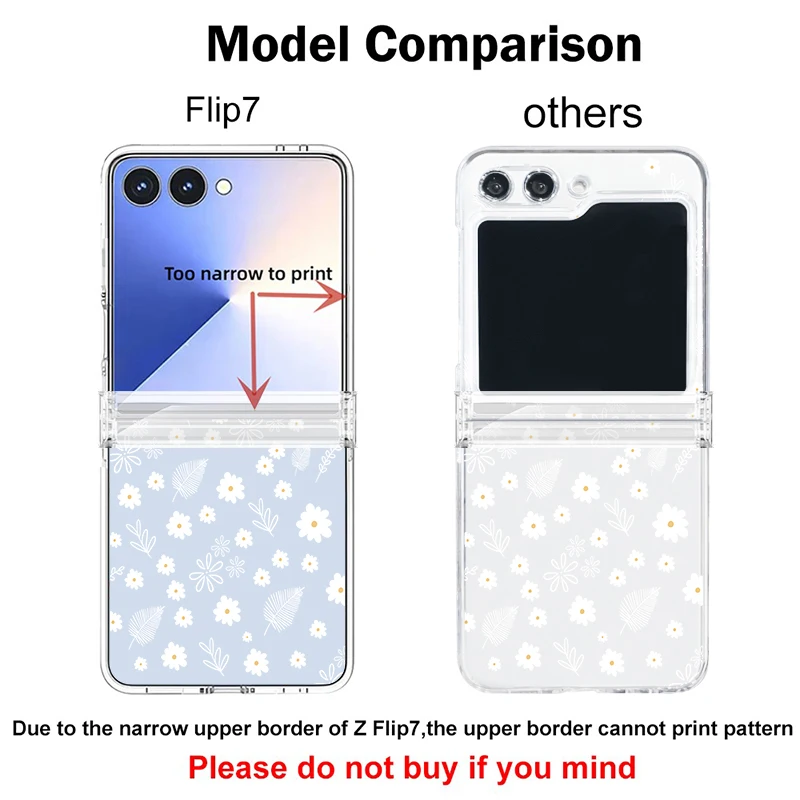 Colorful Flower Printed Phone Case For Samsung Galaxy Z Flip 8 7 FE 6 5 4 3 Folding Clear Hard Cover For Samsung Z Flip8 Flip7 view 6