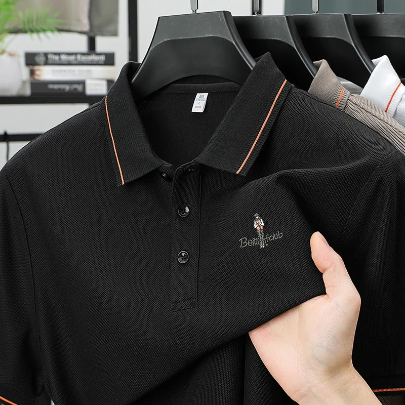 

Luxury Brand High-end Men's Short Sleeved Polo Shirt for Summer Fashion, High-end Embroidered Golf Casual Business T-shirt