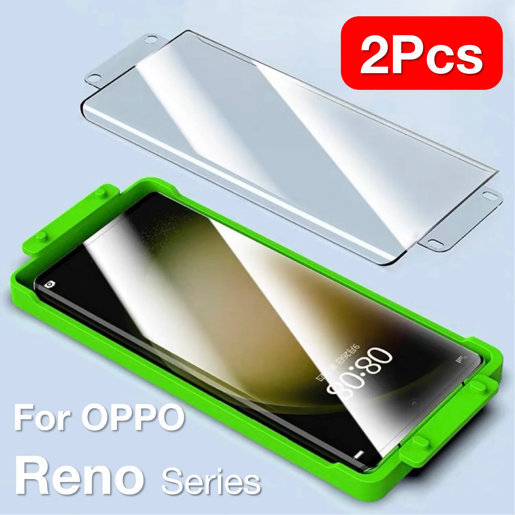 2 stücke für oppo reno 11 10 9 8 7 6 5 4 3 12 pro plus reno11 reno10 bildschirms chutz mit installieren kit nicht gehärtetem glas