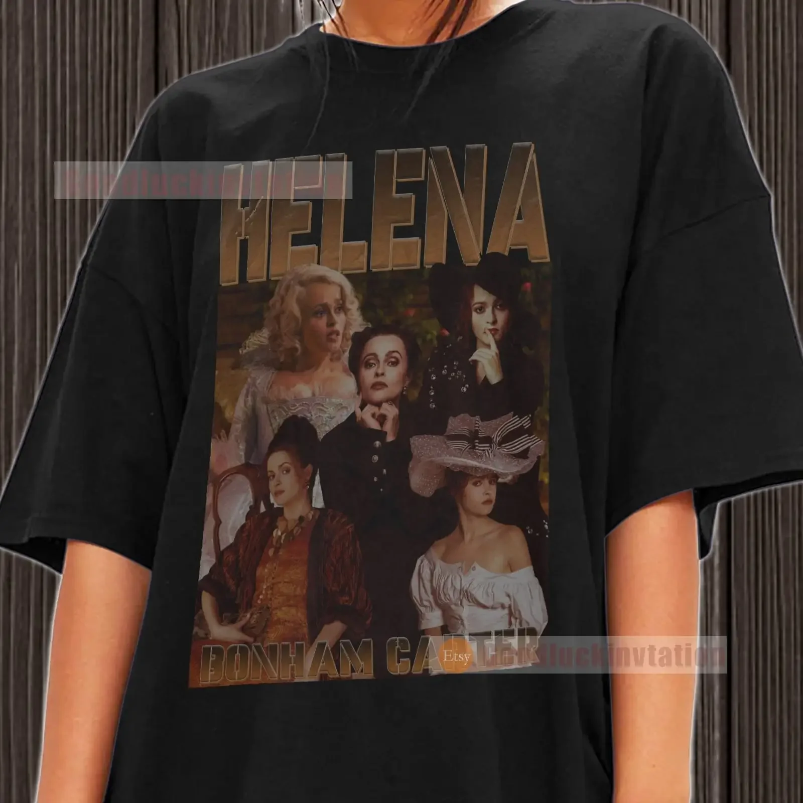 Helena Bonham Carter T Shirt Cotton Vintage 90 amp 39 s Crewneck vintage Washed Soft homme fashion Comfortable designer clothes