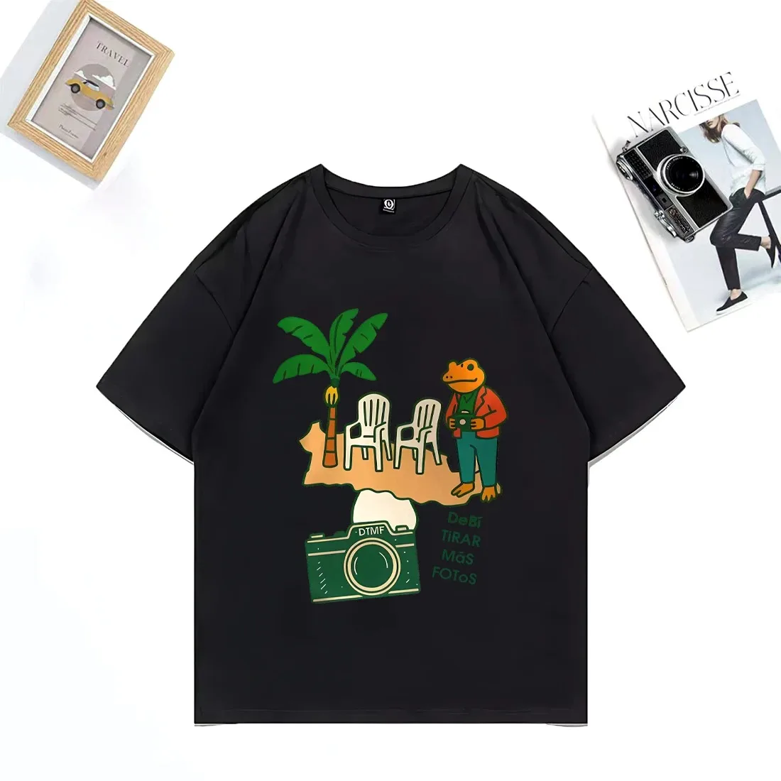 Grappige SLECHTE KONIJNTJE Grafische T-shirts Mannen Vrouwen Debi Tirar Mas Fotos Hip Hop Streetwear T-shirt Vintage Katoen Korte Mouw T-shirts