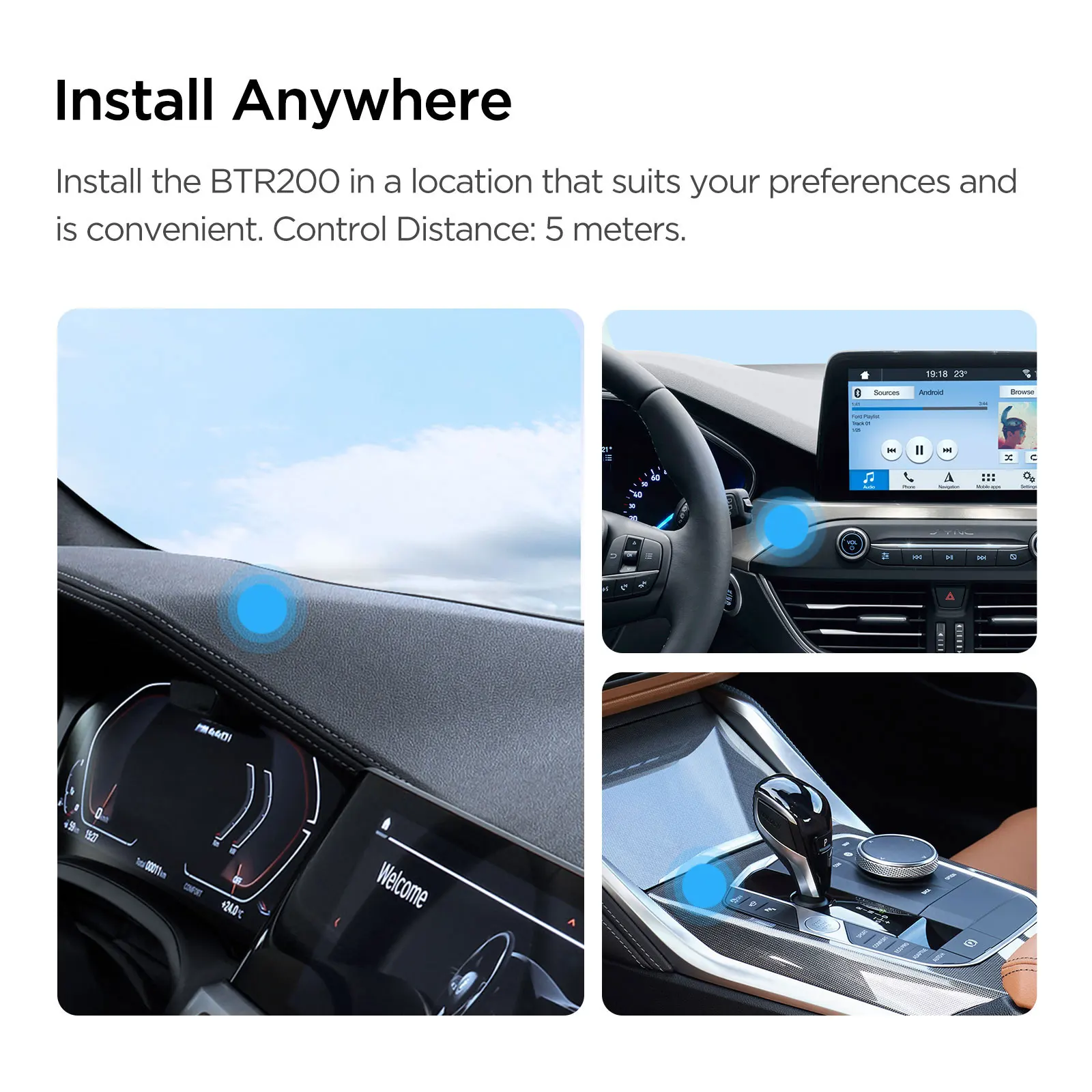 VIOFO BTR200 Bluetooth Remote Control with 3M adhesive For A229pro/A229PLUS Dash Camera