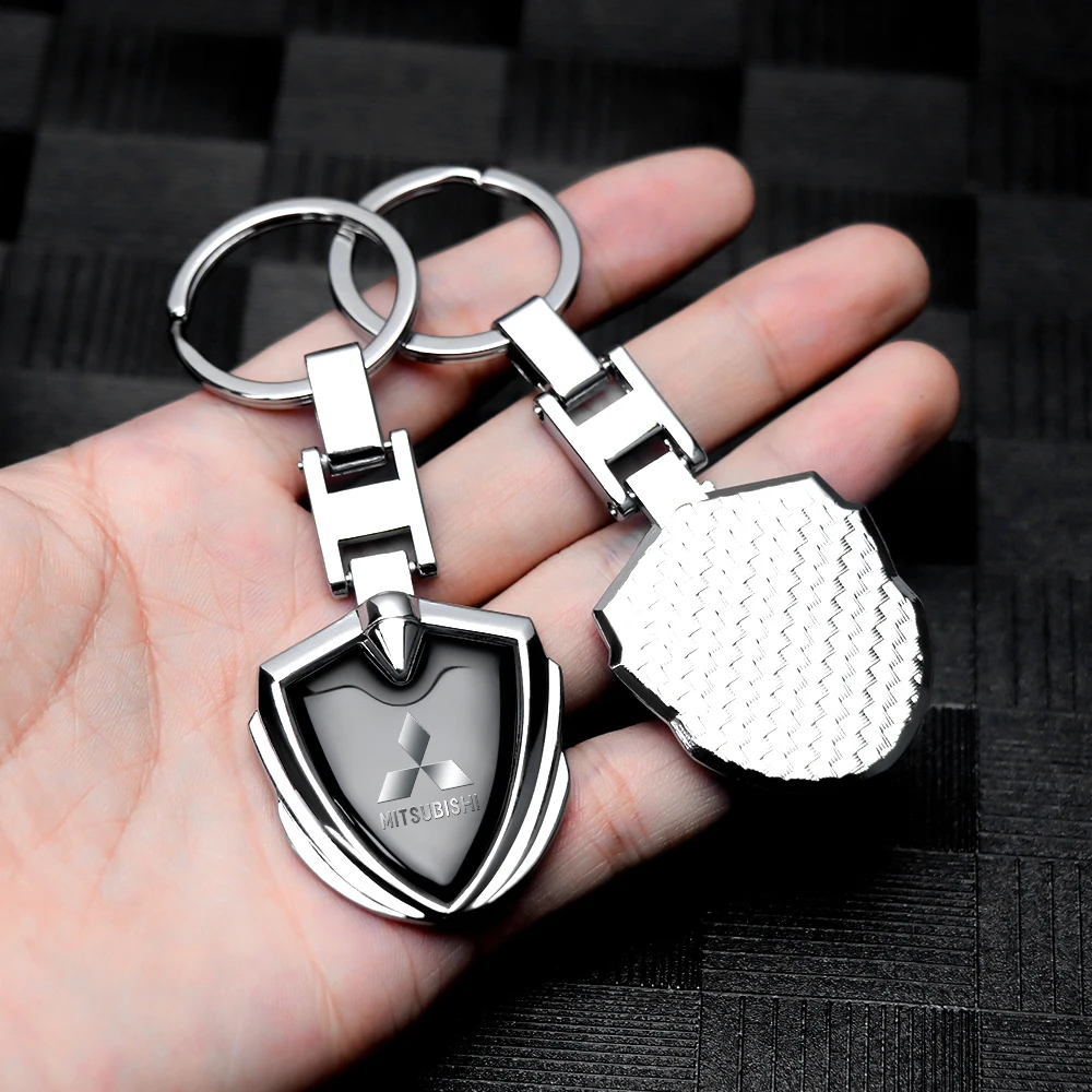 1pcs Metal/Leather Car Key Ring Braided Rope Key Case Key Chain For Mitsubishi Space Star Lancer Outlander Xl Eclipse Cross Asx