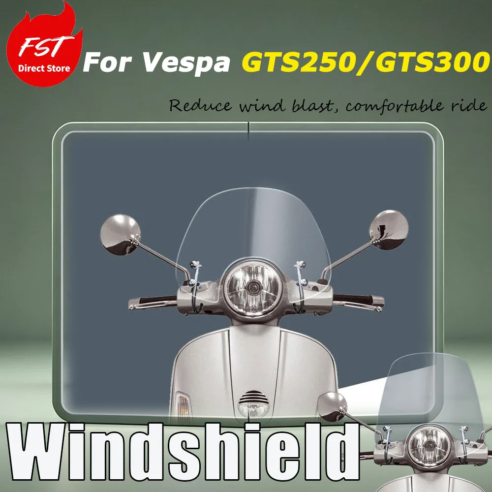 For Vespa GTS250/GTS300 Motorcycle Handguard Windscreen Hand Guard Windshield Wind Deflector Protective Baffle Motorbike Parts