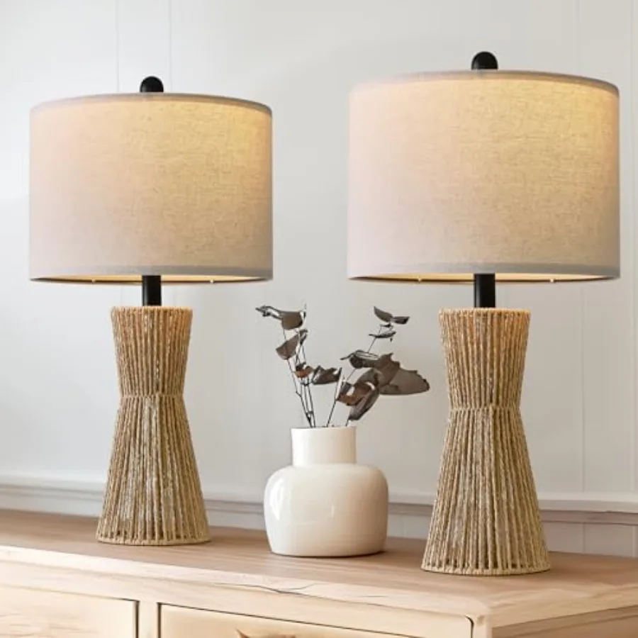 22.5" Table Lamps for Living RoomBoho Lamps Set of 2 for Bed