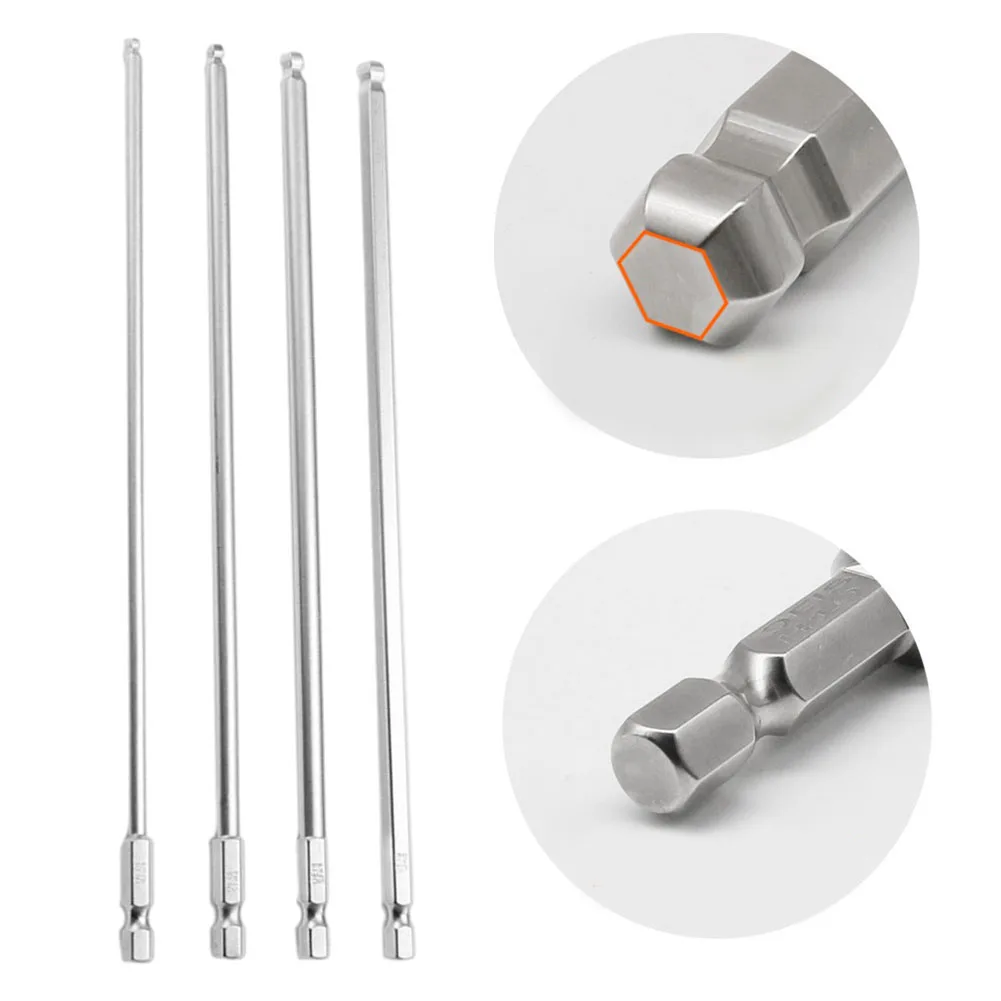 

1pc 1/4" Hex Shank Magnetic Head Screw Driver 200mm Screwdriver Bits H3 H4 H5 H6 Electric Screwdriver Head Alloy Steel Tool
