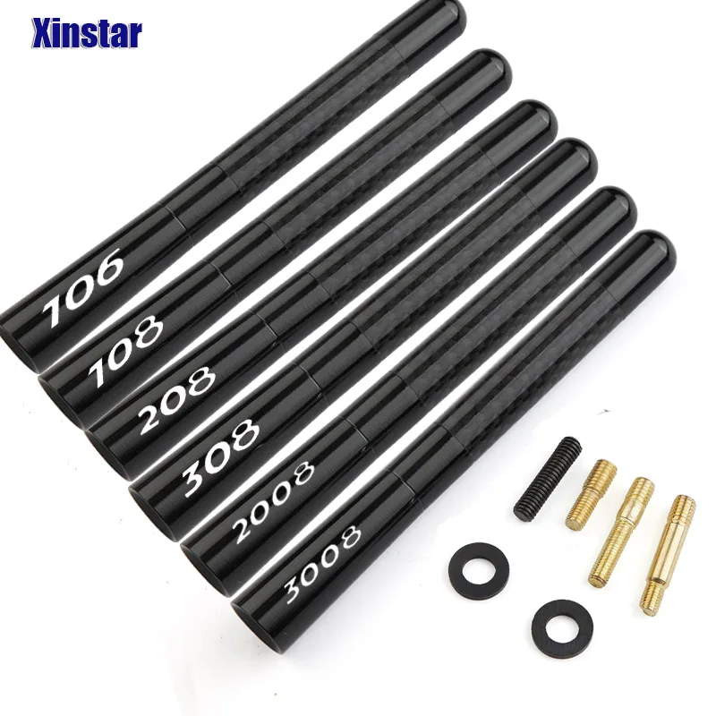 4.7 Inch Carbon Fiber Radio Antenna Sticker For Peugeot 106 107 108 206 207 208 2008 3008 306 308 307 508 407