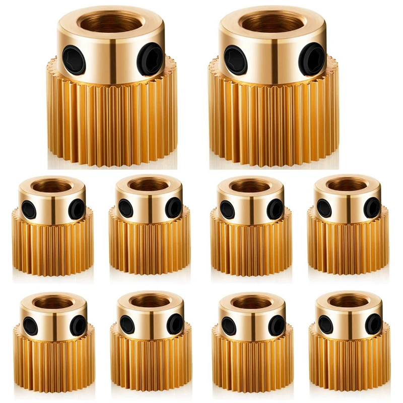 10PCS Brass Drive Gear Extruder Wheel 40 Teeth 5mm Bore for Creality CR-10, CR-10S, Ender 3 Pro, Ender 3 V2 3D Printer Parts