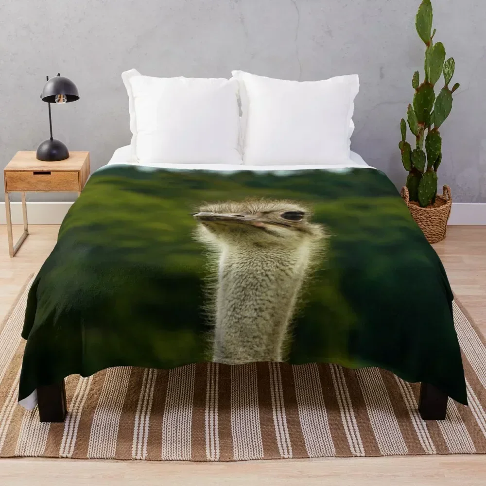 

Ostrich Stood Tall Photograph - Ostrich Photography Throw Blanket Stylish Decor Blanket Gift for Friends Roommate
