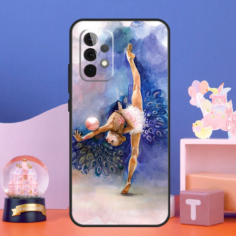 Gymnastics Oil Painting Case For Samsung Galaxy A15 A25 A52 A53 A54 A12 A13 A14 A32 A33 A34 A23 A24 A72 A73 A51 A71