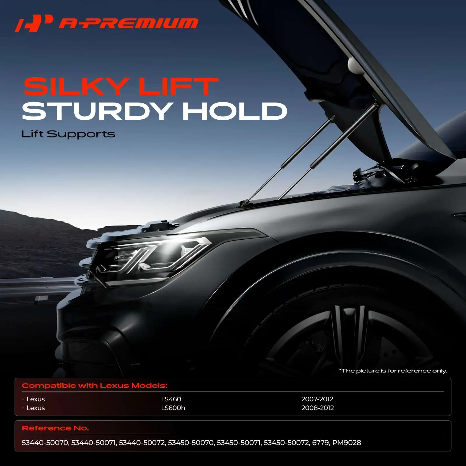 A-Premium 2Pcs Front Hood Lift Supports Shocks Struts for Lexus LS460 2007-2012 LS600h 2008-2012