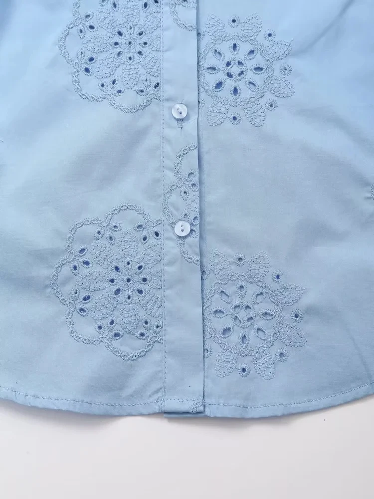 Csa de Seda con Bordado Decorativo de Moda JNLEAOG, Estilo Urbano para Mujer, Corte Hoado, Manga Larga, Estampado Floral...